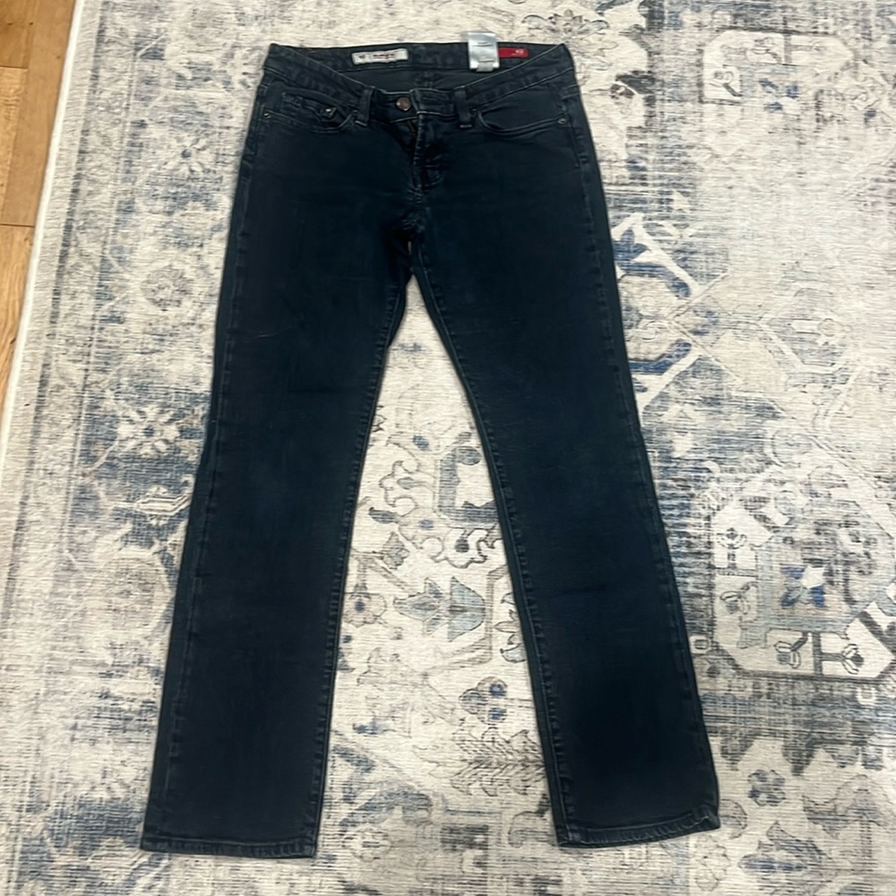 Black wash blue jeans